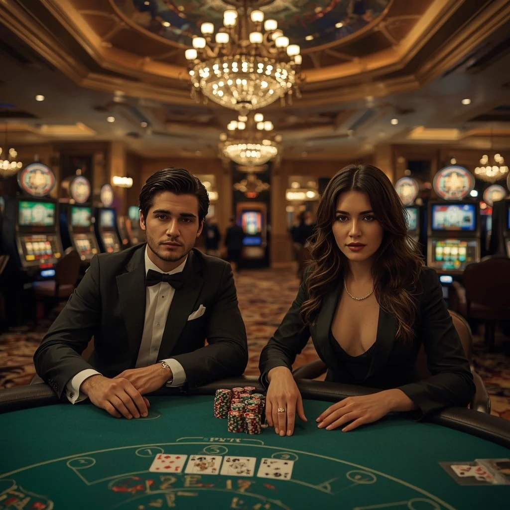 Deux joueurs de poker dans un RX CASINO